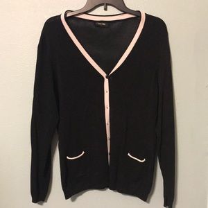 Small Black Cardigan with White trim